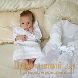 Рубашка Классическая с шапкой - белая - фото